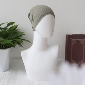 MA23-AB05   Solid color modal base cap headscarf