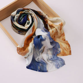 MSL395  Modal printed double stitch scarf