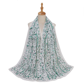 MSL333  New spring and summer pearl chiffon digital printing color scarf New spring and summer pearl chiffon digital printing color scarf