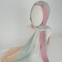 BFL001  Ombre Tie-Dye Pearl Chiffon Hijab