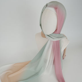 BFL001  Ombre Tie-Dye Pearl Chiffon Hijab