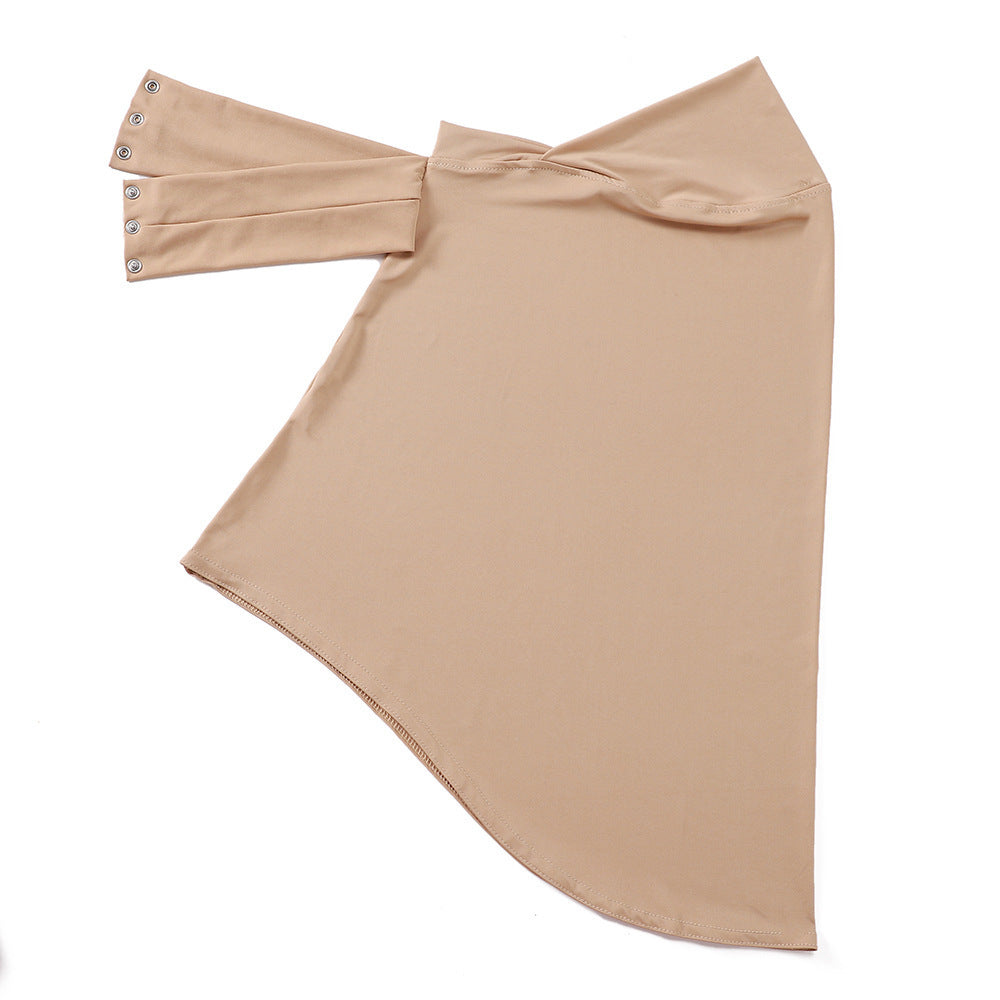 MSL305  Plain Chin-Covering Convenient Hijab Undercap