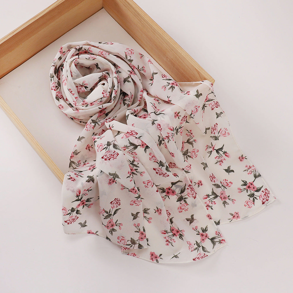 MSL358  Rose flower print hijab (MOQ:2 pieces)