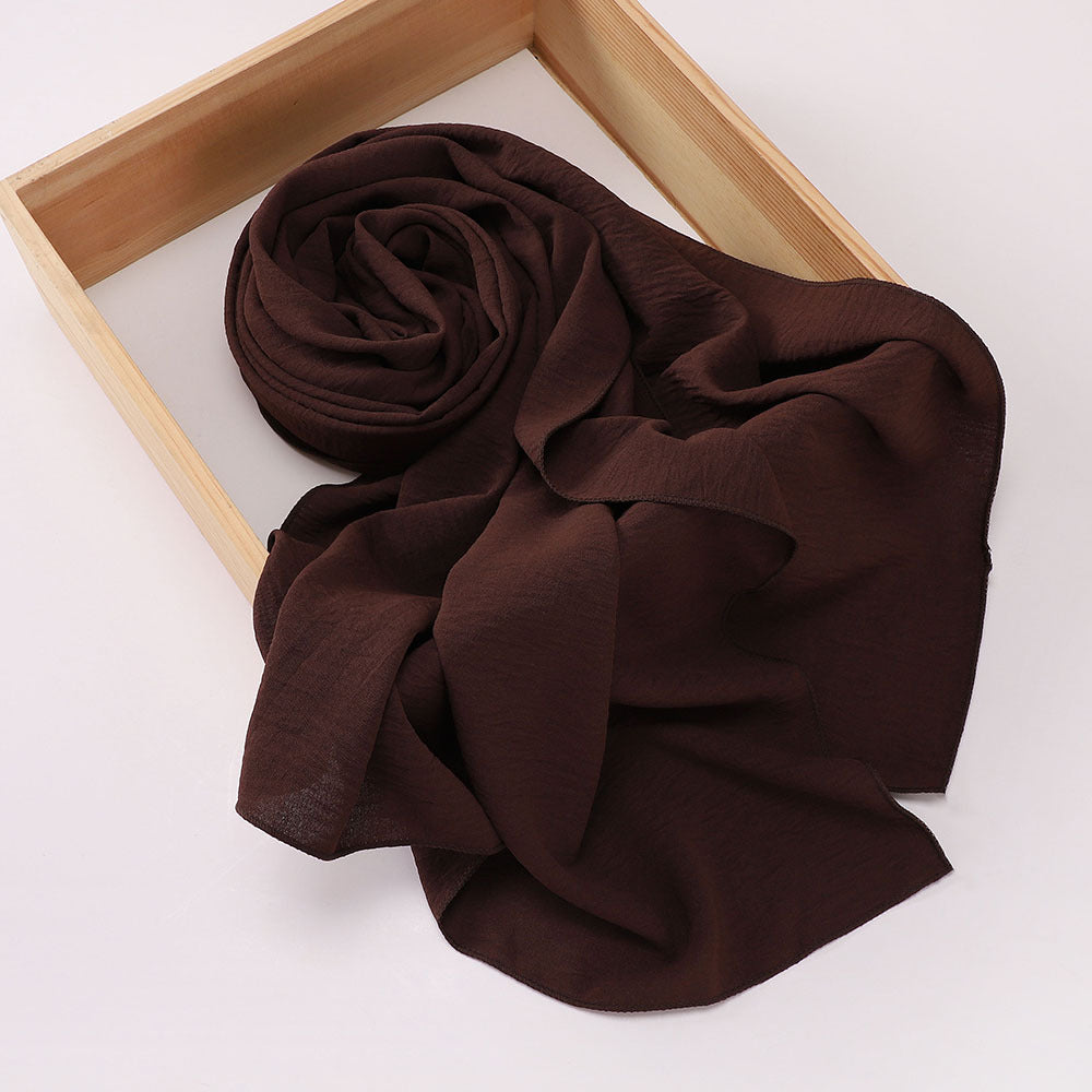 MSL426   Imitation cotton and linen pleated hijab