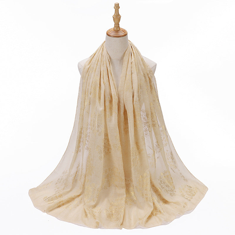 MSL189  Foil-stamped floral pattern women's hijab