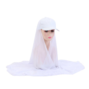 JM08  Sunscreen shawl headband new style pearl chiffon cap one-piece fashion shawl scarf