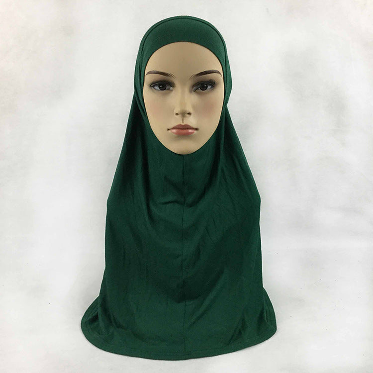 HY016  Plain Mercerized Cotton Jersey Instant Hijab + Jersey Cap Set