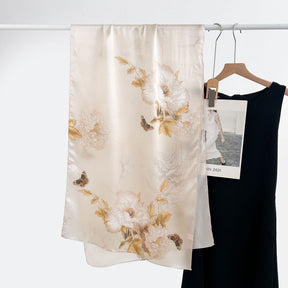 FSHHE  Elegant Versatile 100% Mulberry Silk Printed Scarf