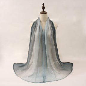 Z0A70004  Mercerized cotton colorblock thin hijab