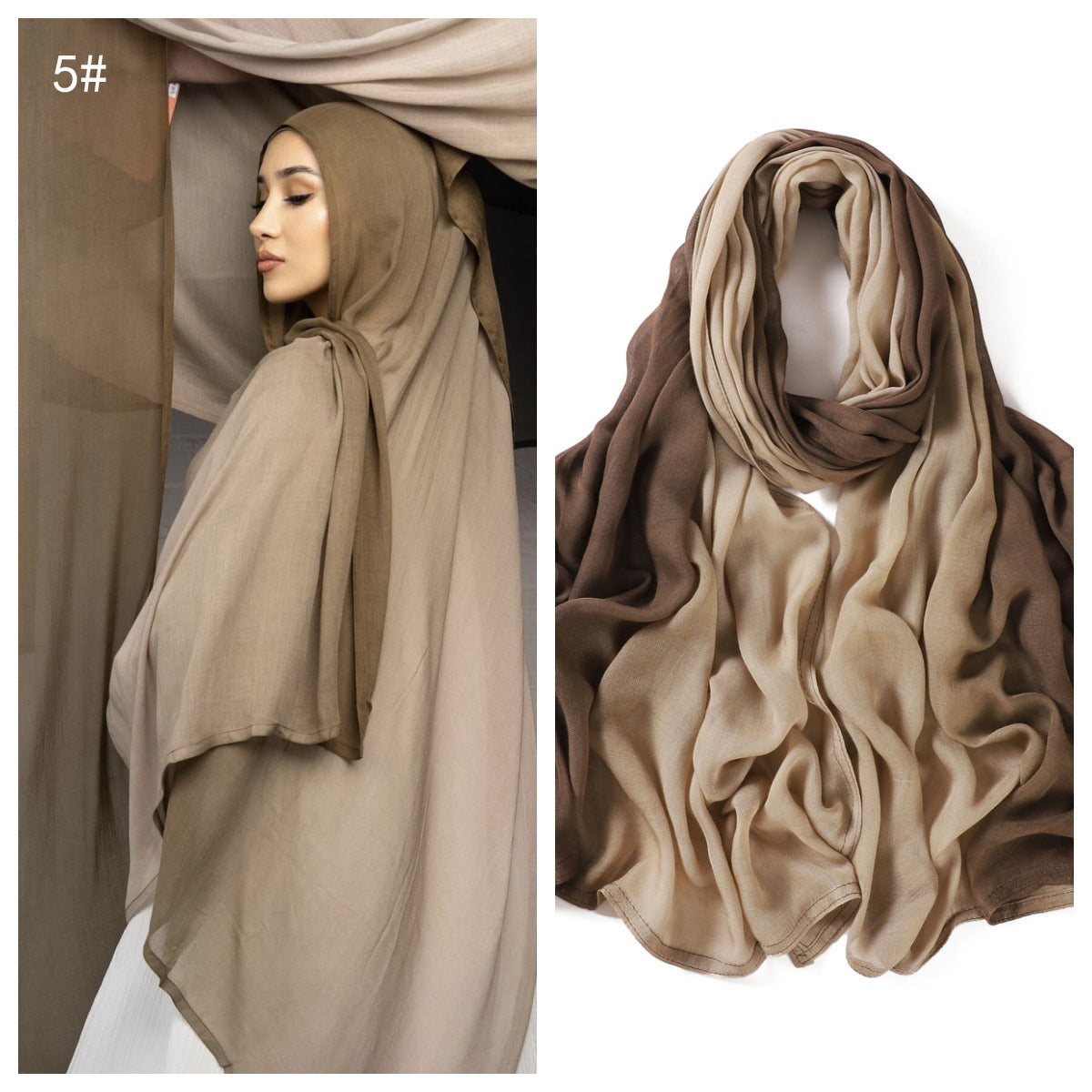 YZ233 High quality modal wide brim thin hand-painted gradient color shawl scarf