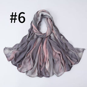 SS010 Breathable Sun-Protective Modal Tie-Dye Crinkled Hijab