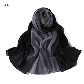YZ313  Shimmering Ombre Sea Island Satin Crinkle Polyester Hijab