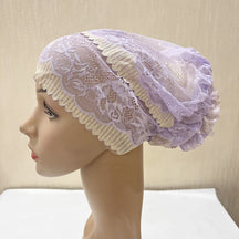 H311 lace Flower hijab turban hat