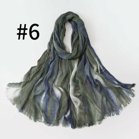 WJA485  Gradient Tie-Dye Autumn/Winter Crinkled Hijab