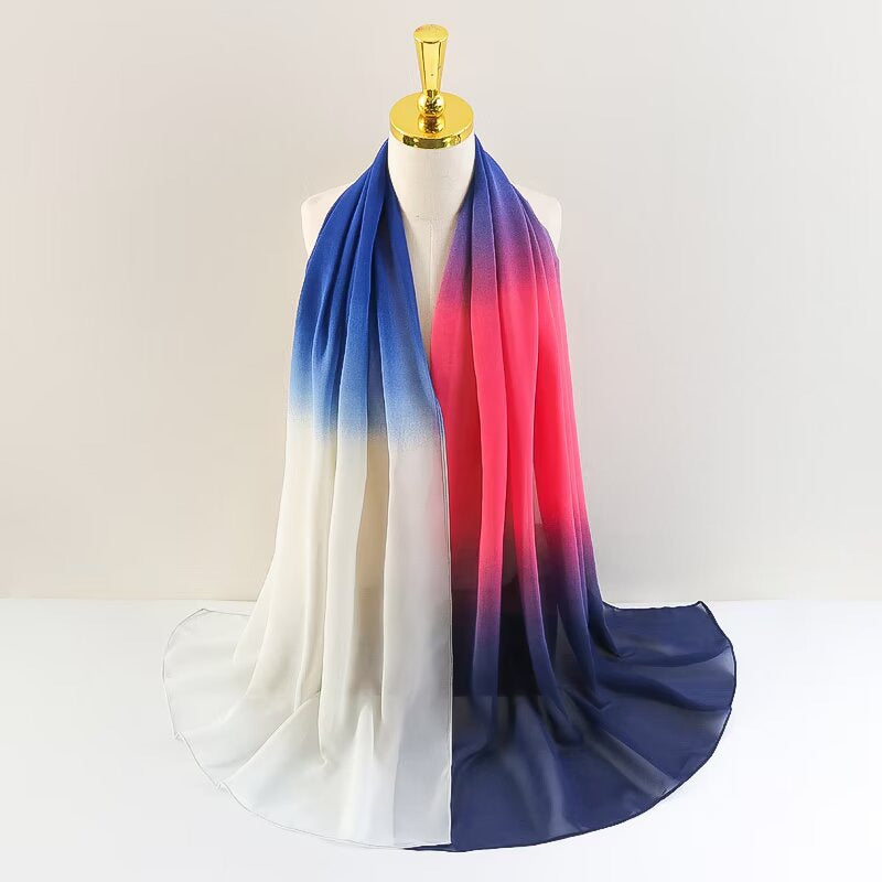 YW236 Gradation Color Chiffon Hijab for Elegant Style