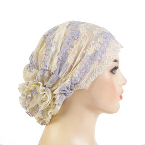 H311 lace Flower hijab turban hat