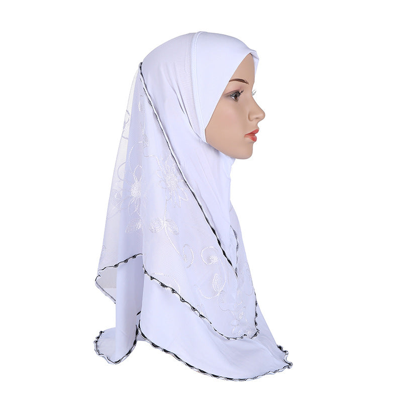 H012 Net yarn splicing instant hijab