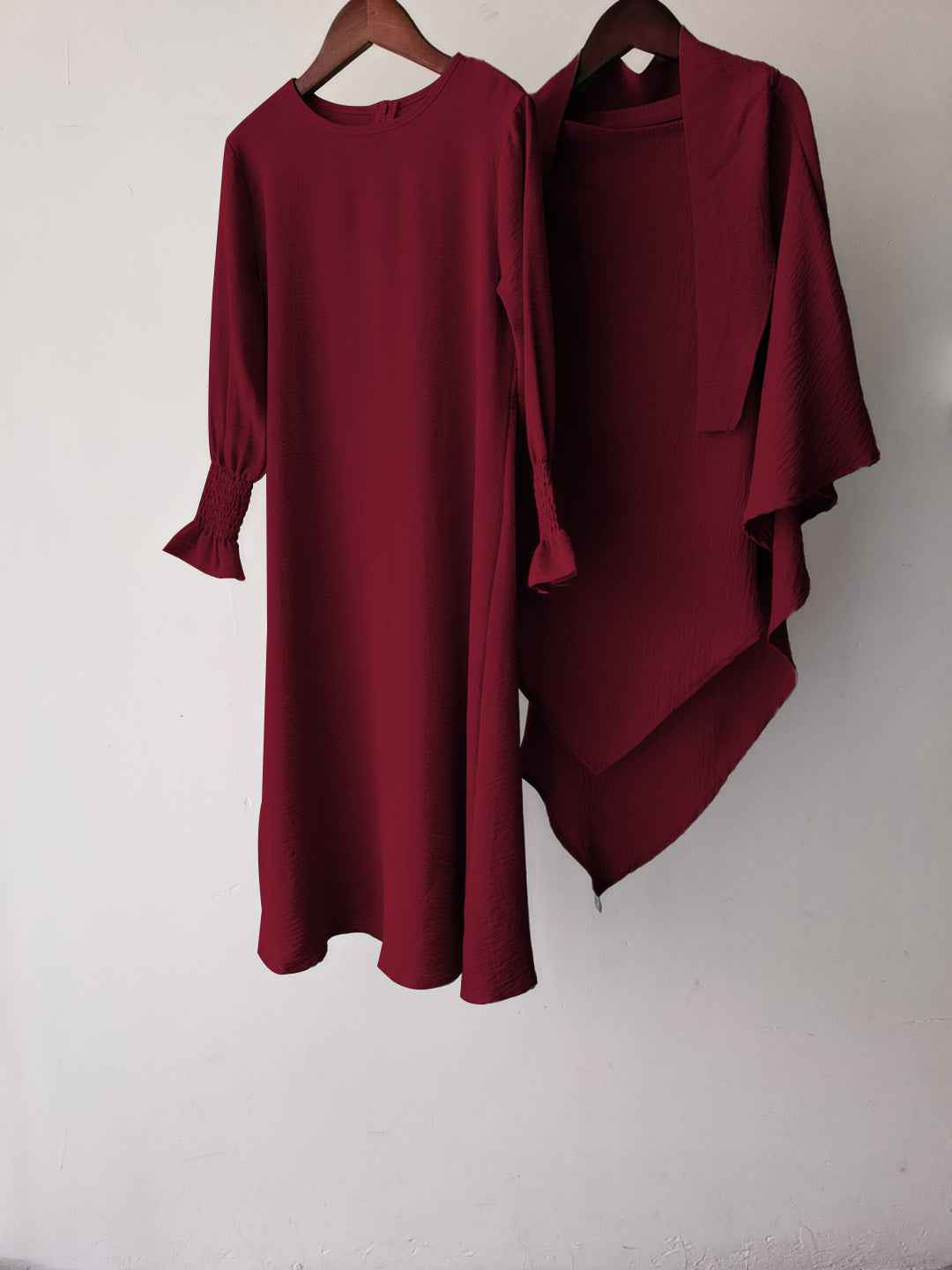 23591 Children's Solid Color Ruffle Dress & Shawl Set