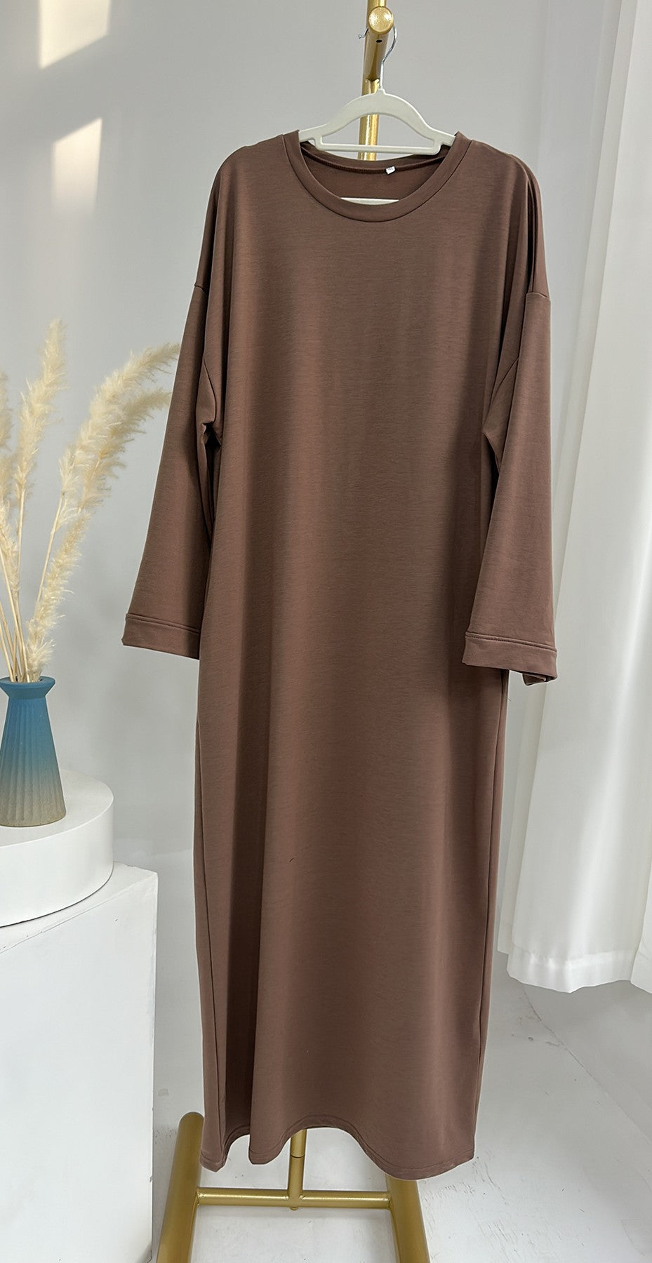 LR737 Solid color sweatshirt dress