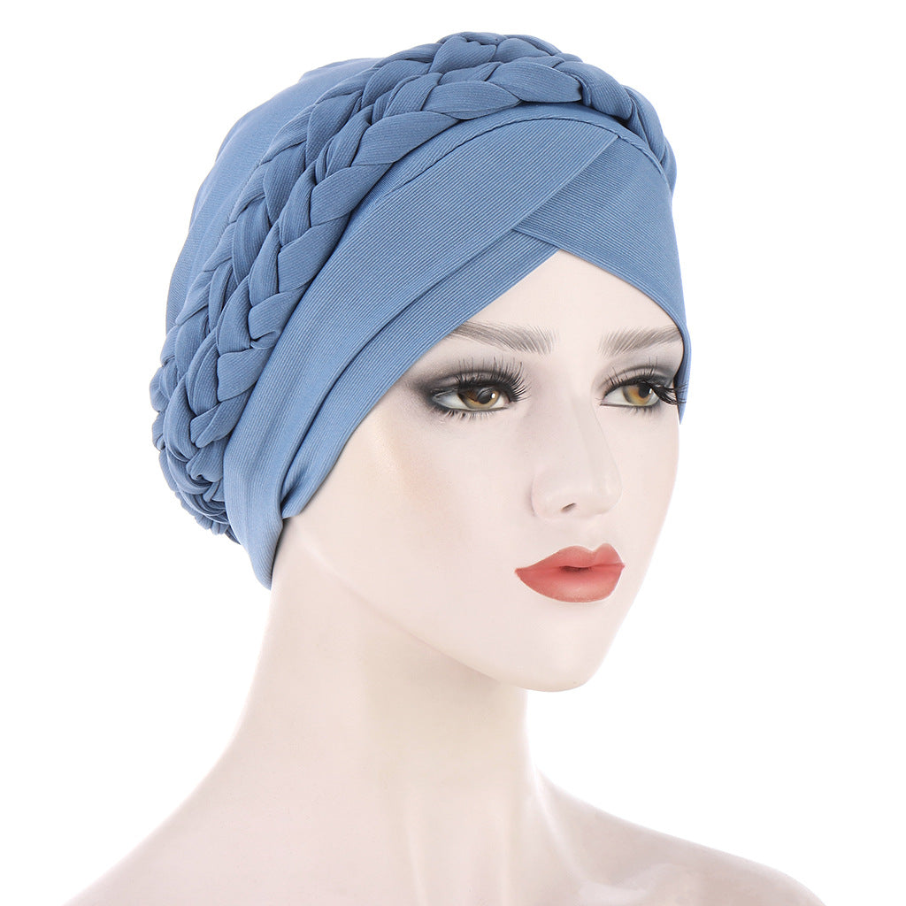 M04 fashion plain hijab turban hat