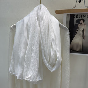 色 麻薄款 Plain Linen Lace Cotton Hijab - Color Option
