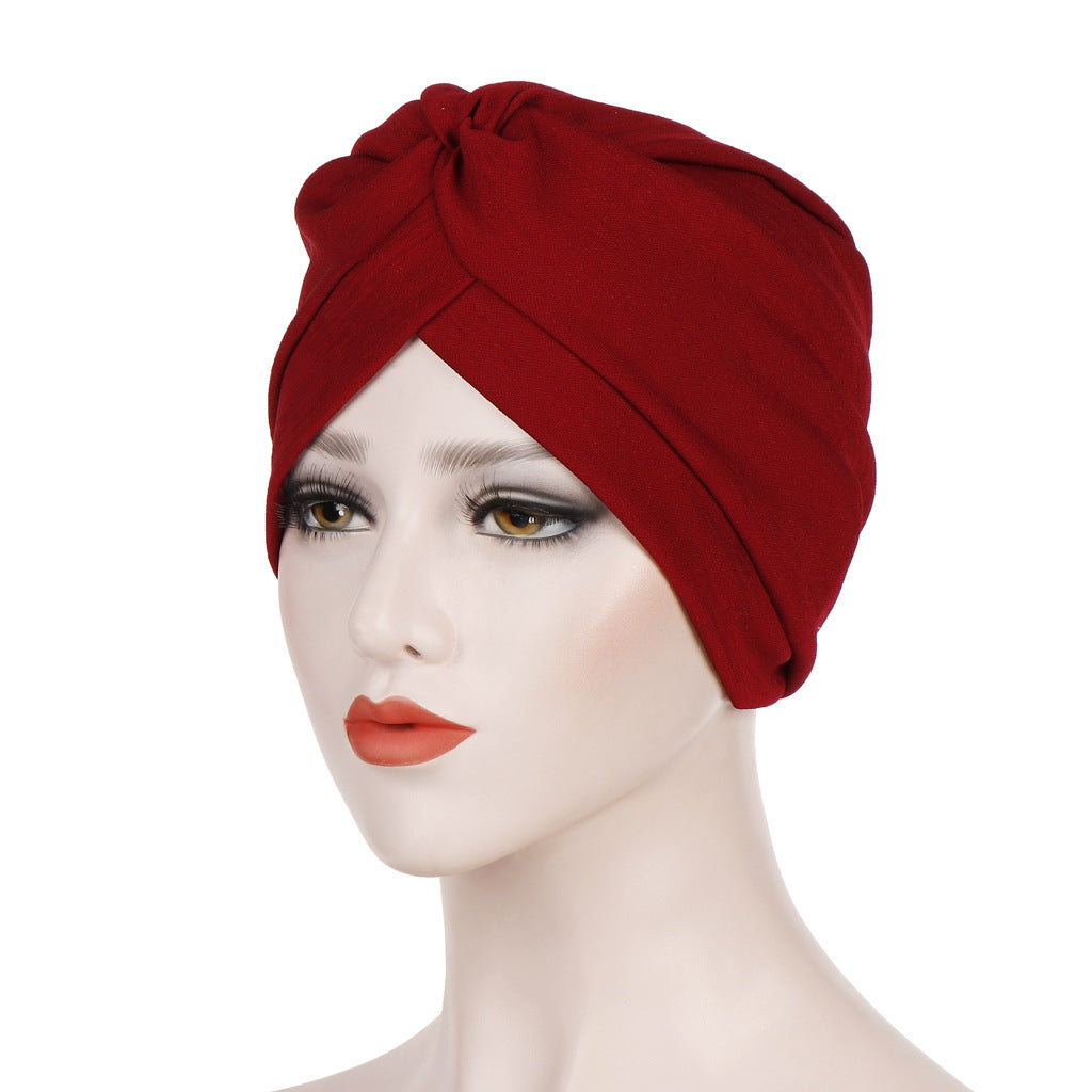 TJM-前后一针 plain hijab turban hat