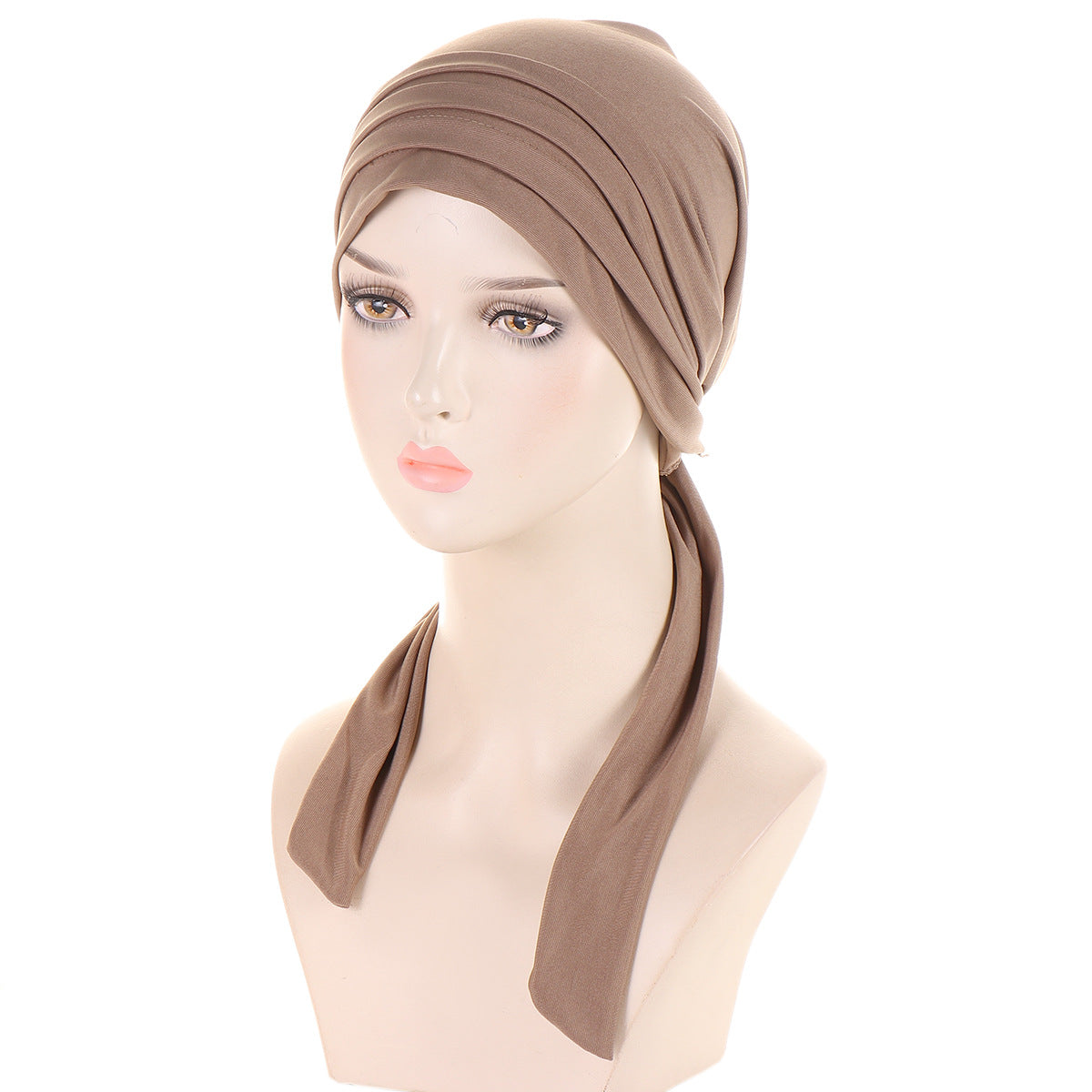 pleated plain hijab turban hat