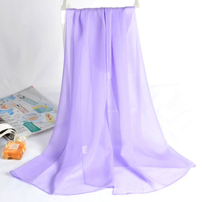 QWS05  Long Plain Chiffon Sun Protection Hijab