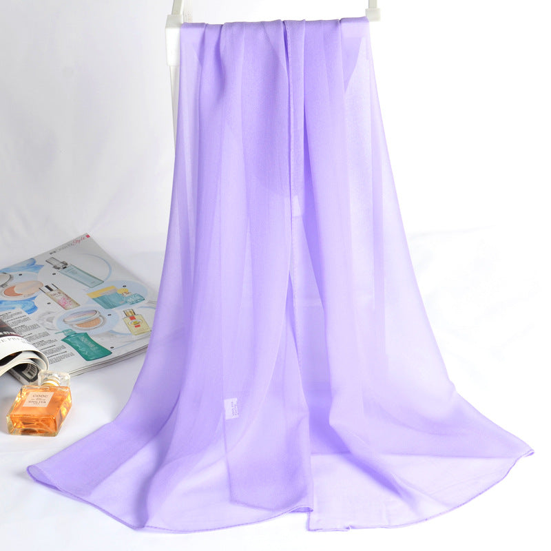 QWS05  Long Plain Chiffon Sun Protection Hijab