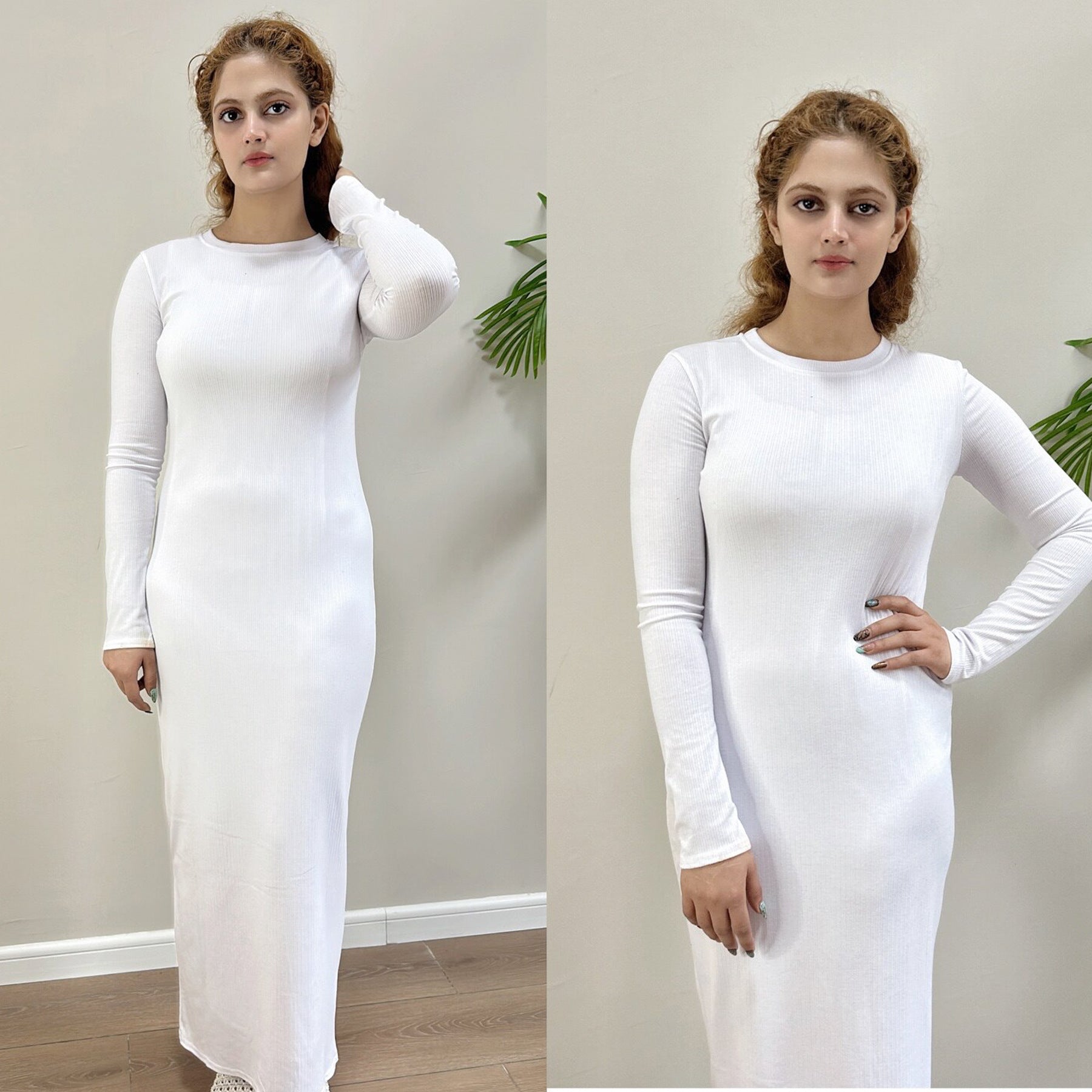 LR918  Swing Loose Casual Cardigan Dress - With inner dress