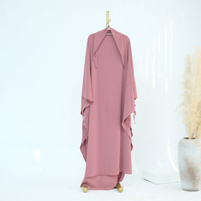 HJ931  Plain Nida Flared Khimar Hijab