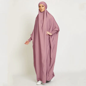 LN484 Women's long solid color robe dress abaya