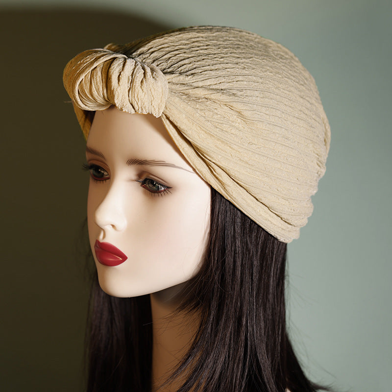 NJ-01 Fashionable turban hat solid color headscarf hat