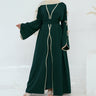 #6-Dark Green Open Abaya + Inner