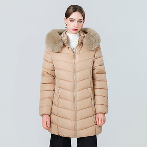 YAXF-8809  Women's Mid-Length Slim Winter Cotton-Padded Puffer Jacket