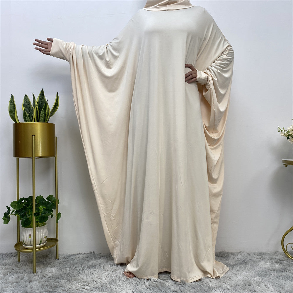 6198 plain Batwing sleeve abaya