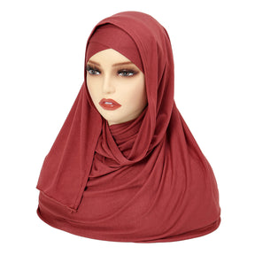 8216  Solid color forehead cross head scarf Middle East Malay headscarf Amazon hijab scarf hat