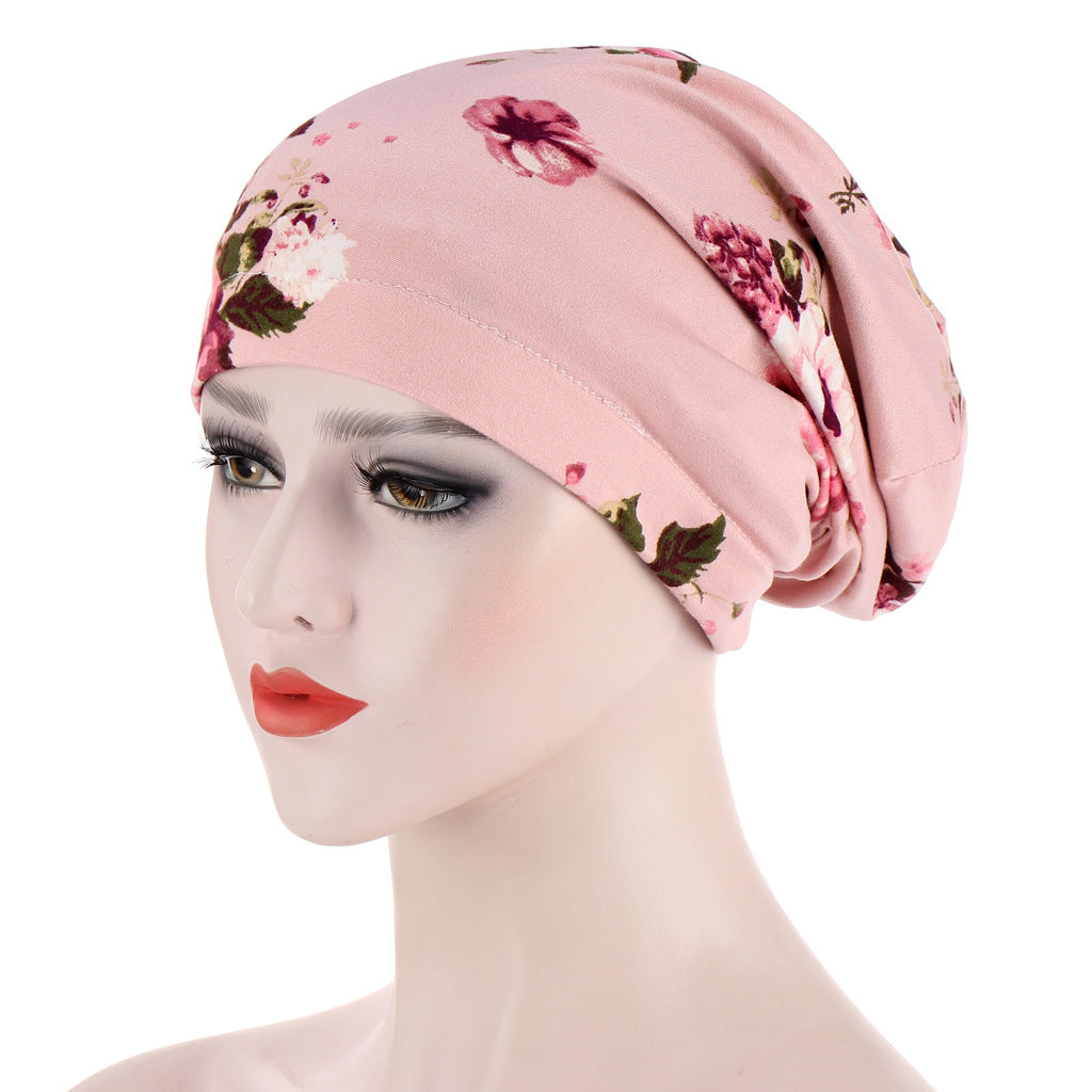 TJM-印花色丁 printed hijab turban hat