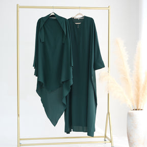 LR425+HJ901   Large solid color bat sleeve abaya