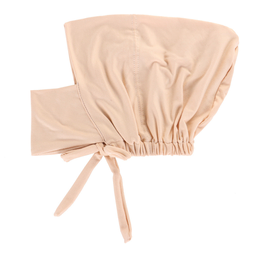 8022  Plain Polyester Adjustable Elastic Strap Closed Cap