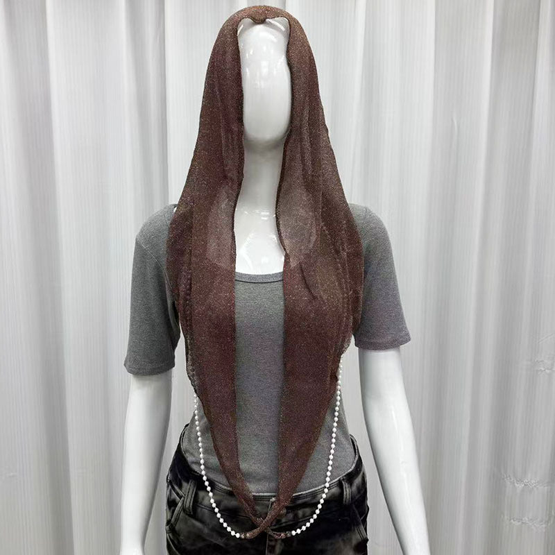 DLDSJ  Lightweight Draping Hijab with Pearl Chain