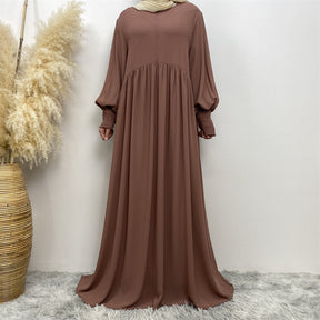 6685 plain muslim abaya dress