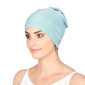 pleated plain hijab turban hat