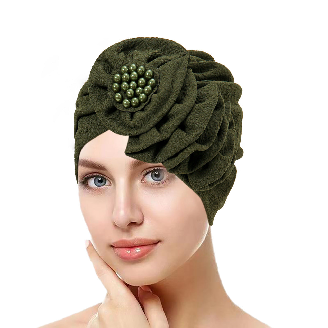 pearl plain hijab turban hat