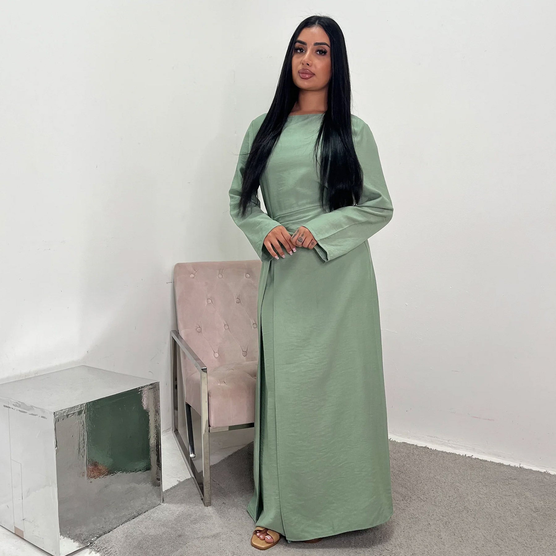 LR1077  Women's Plain Minimalist Dress for Daily Wear