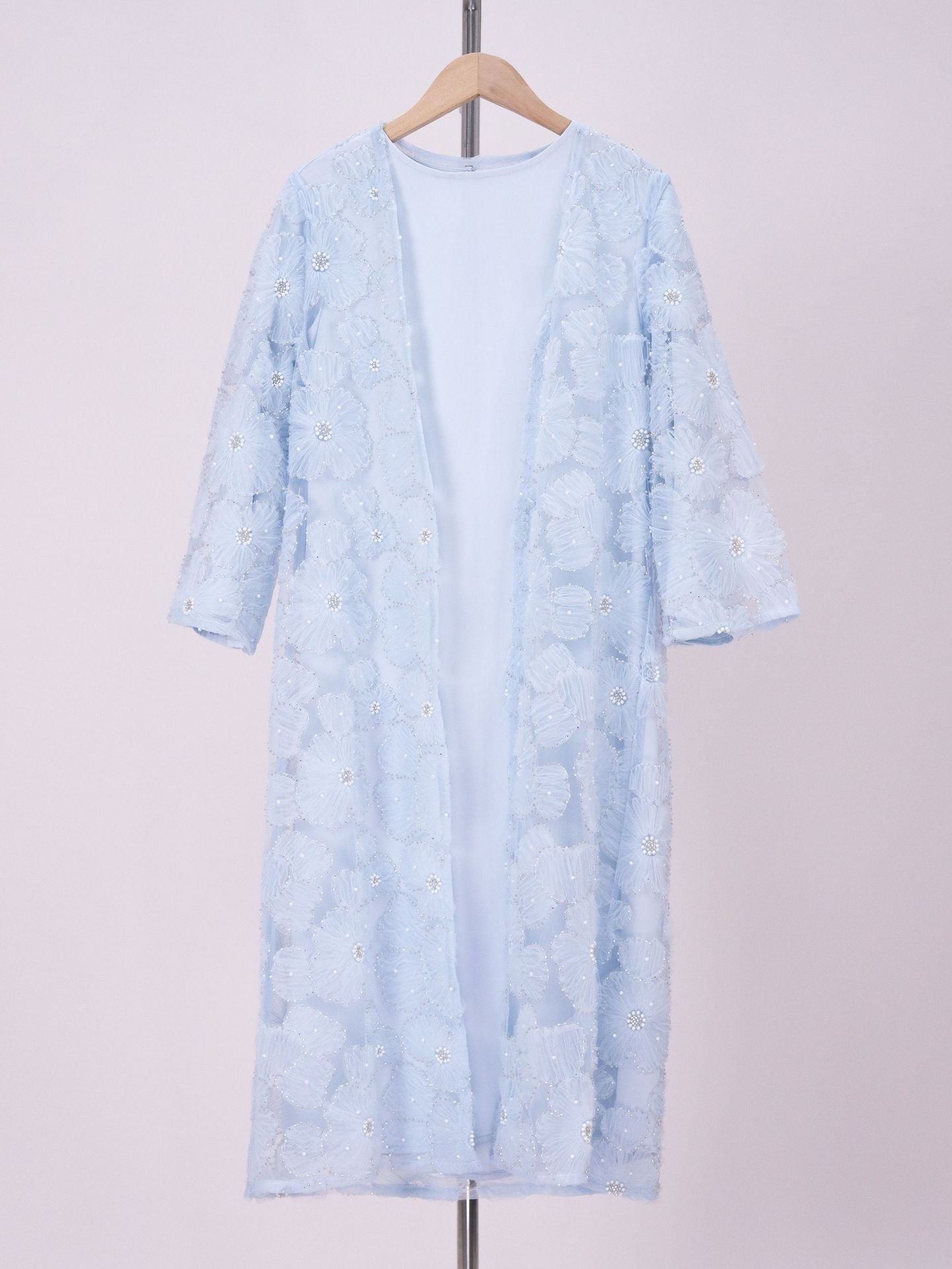 MK2653  Child‘s 2-Piece Set: Tulle Floral Bead Jacket and Satin Slip Dress