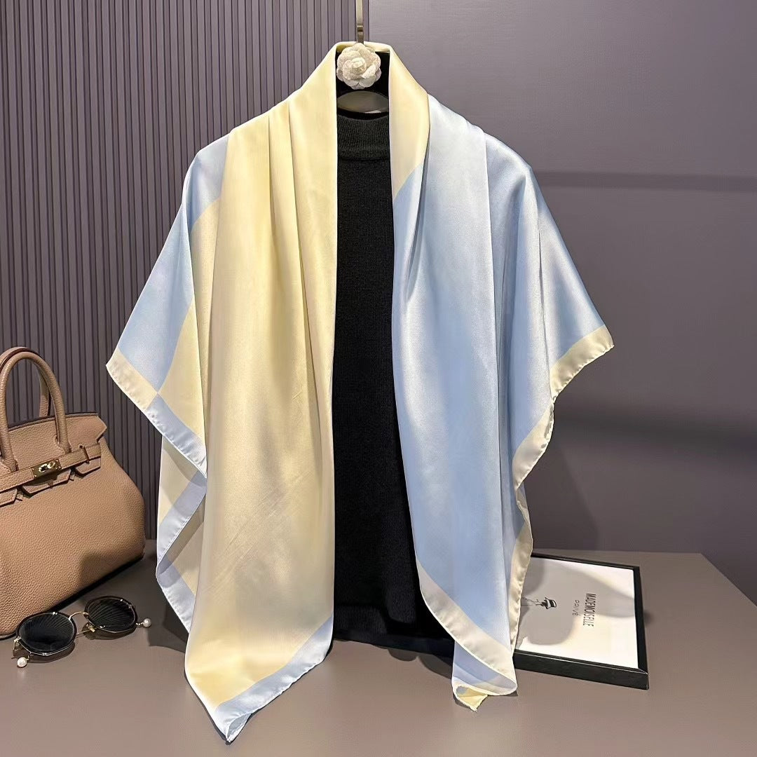 S11001  110*110 cm Printed Silk-Look Large Square Scarf