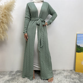 19060-1 plain muslim abaya Cardigan dress