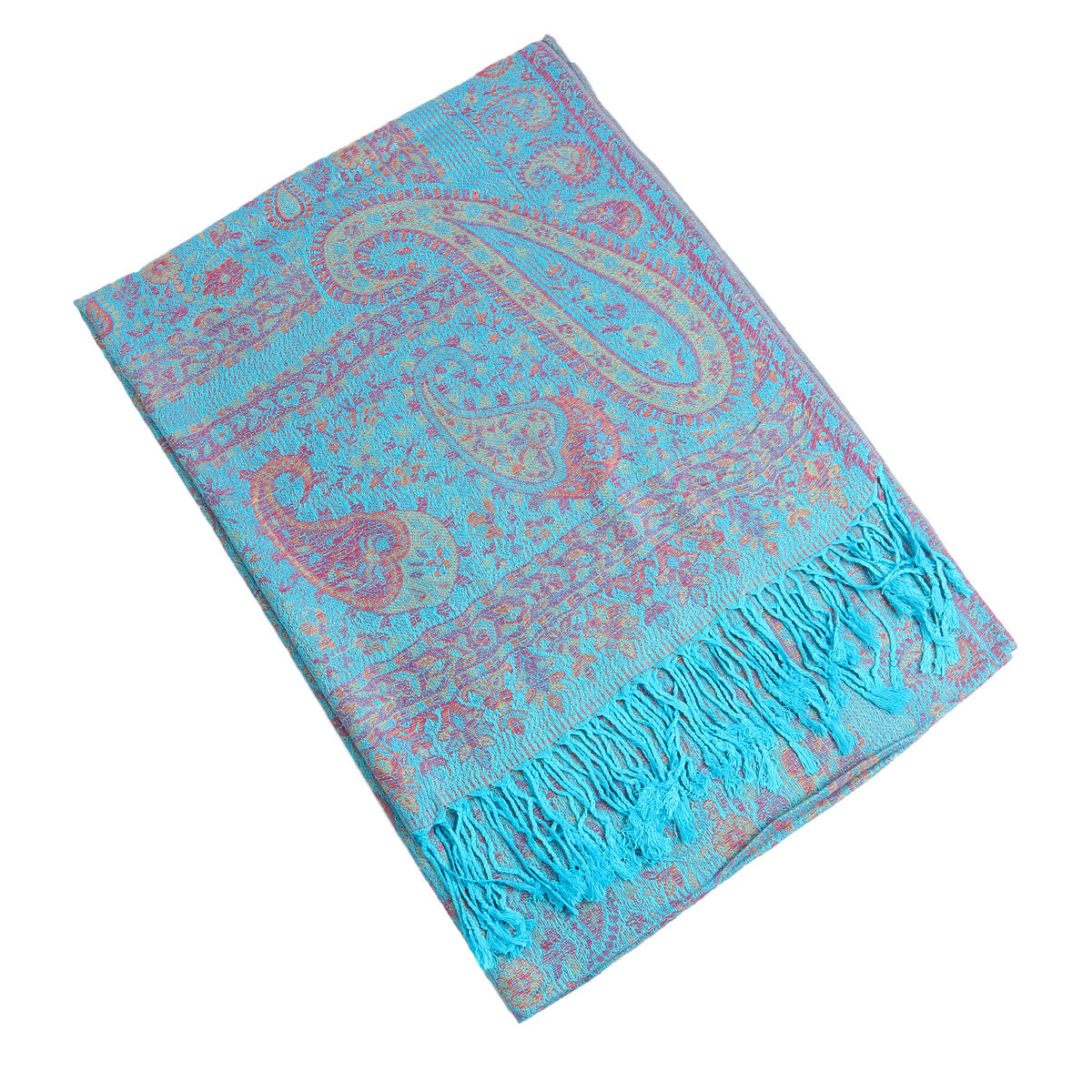 WJ005  Paisley Fringe Faux Cashmere Long Scarf
