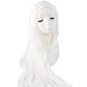 WJZH09  Plain Solid Polyester Crinkle Hijab with Inner Cap Set